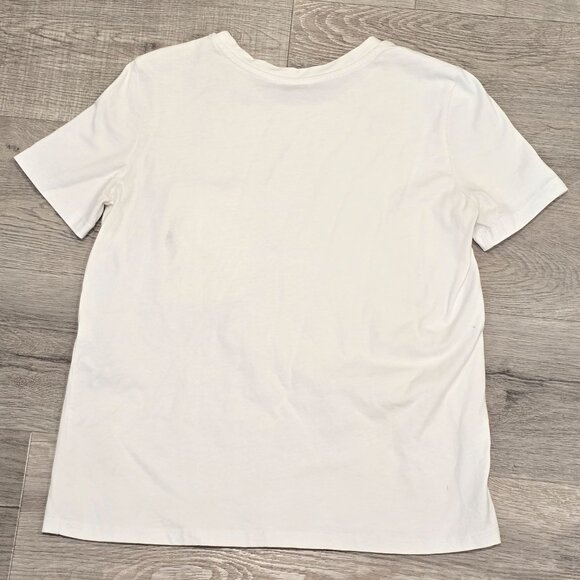 Zara White T-Shirt With Yellow Crochet Pocket Design - Picture 5 of 5